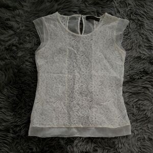 The Limited Sheer Cream Lace Blouse